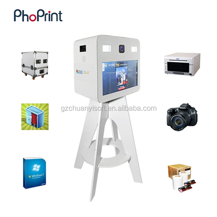 Portable Photo Booth Kiosk Printer Stand Flash Rod By Treasure Booth 