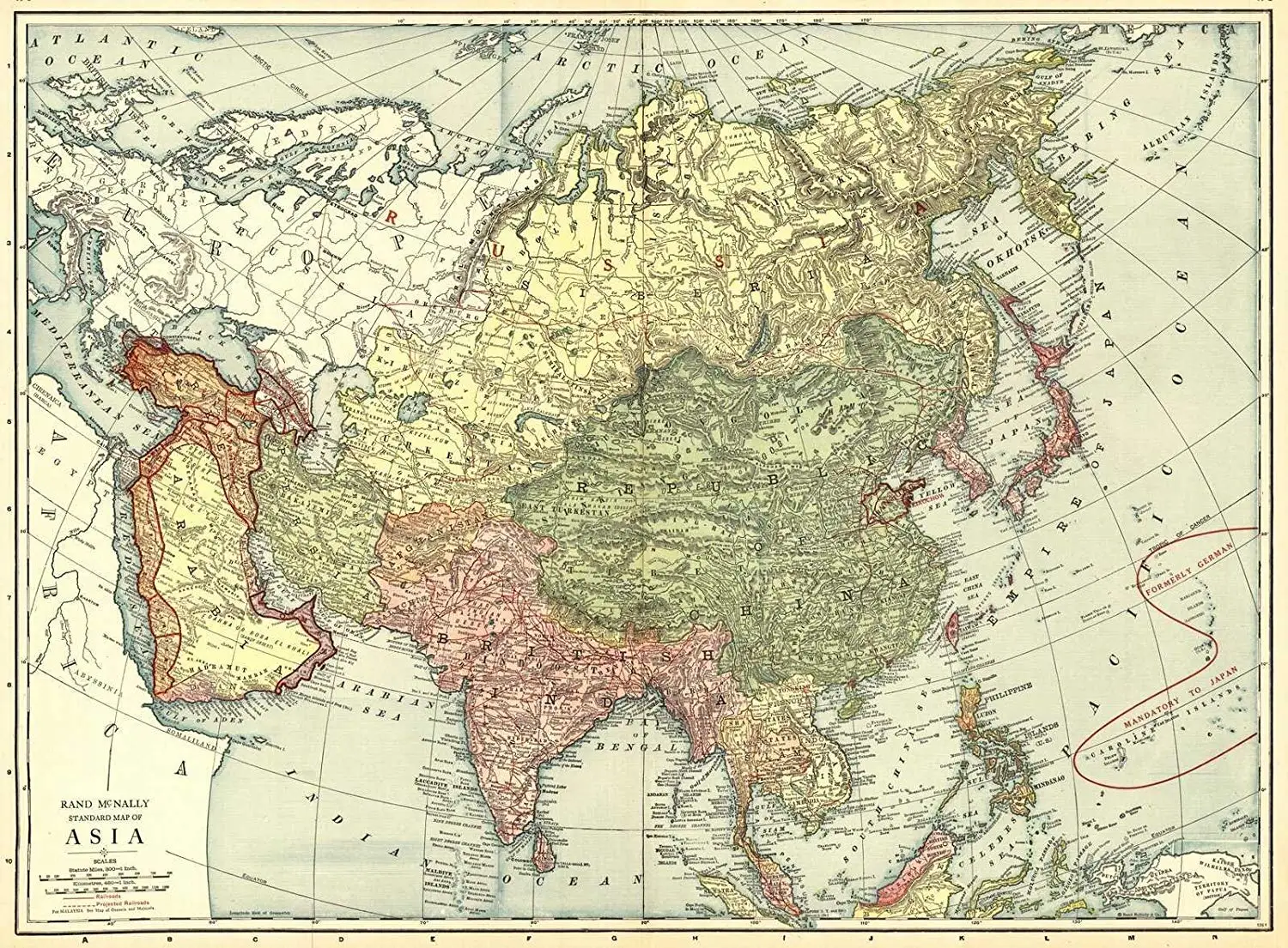 Карта мира в 1921 году