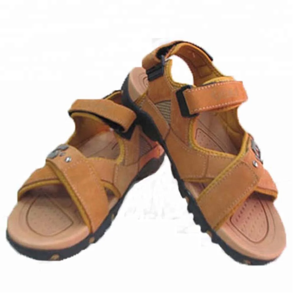 Arabic Men's Genuine Leather Sandals Summer Open Toe Sport Beach Sandal ...
