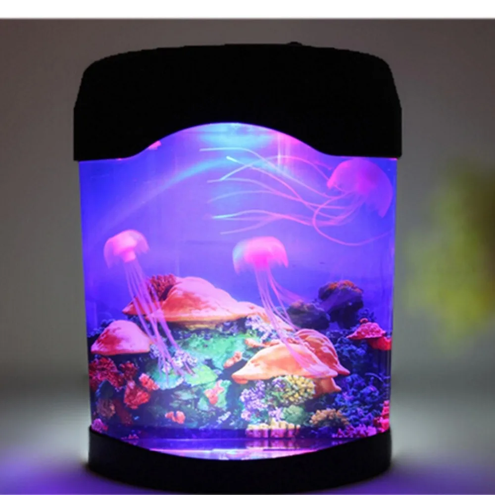 Novelty Led Desktop Mood Lamp Mini Jellyfish Tank Buy Jellyfish