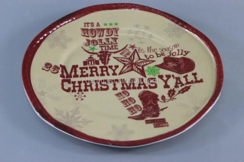 Rustic Melamine X'mas plate Melamine Strong plate