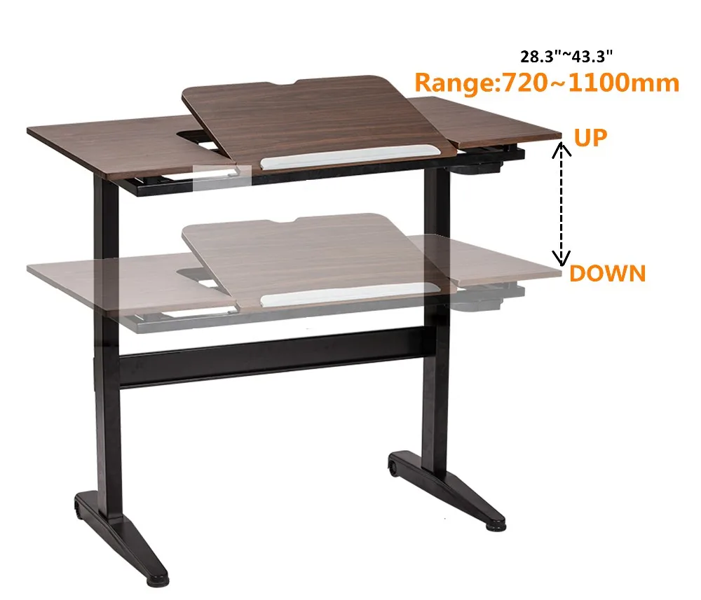 Fashion Ergonomic Office Pneumatic Lifting Height Adjustable Desk,Sit