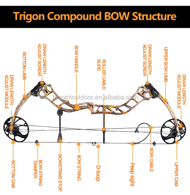 Topoint Archery Compound Bow Trigon,Cnc Milling Riser,Usa Gordon