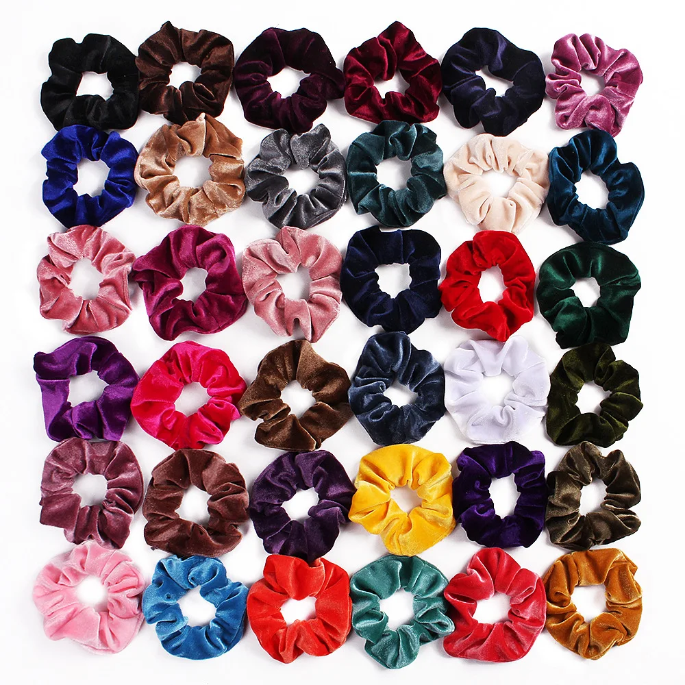 Amazon Hot Sale 2019 Korea Ribbon Good Quality Elastic Hair Scrunchies
