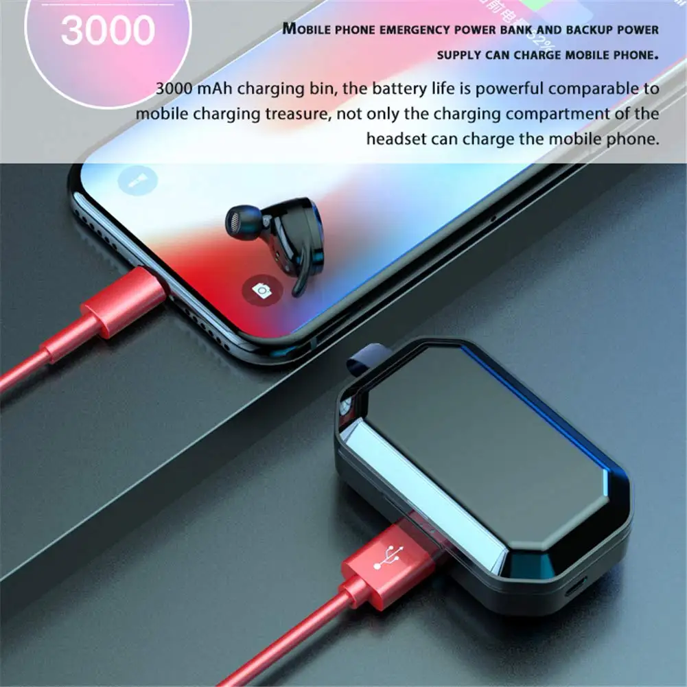 Top quality touch control X6 tws bt 5.0 IPX4 waterproof 4000mAh tws wireless headphone earphone with microphone for iphone