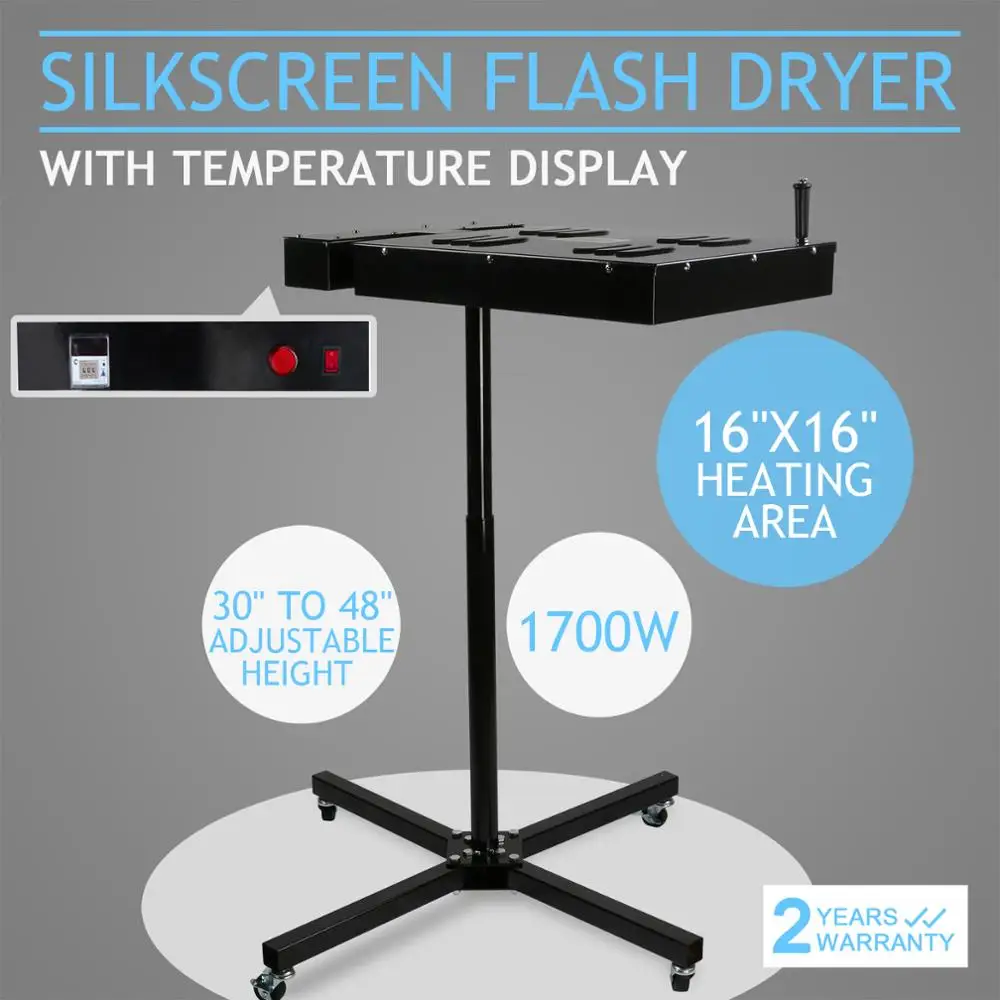 Brand New 16" X 16" Silk Screen Printing Flash Dryer Adjustable Stand T