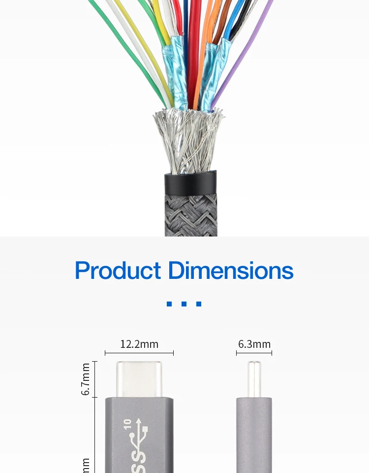 ULT-unite New Arrival USB C 3.1 Type C Cable with Emarker 20Gbps PD 5A super charging fast cable for macbook laptop
