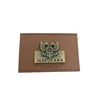 2019 Brown color hot selling garment leather patches custom embossed jeans pu label