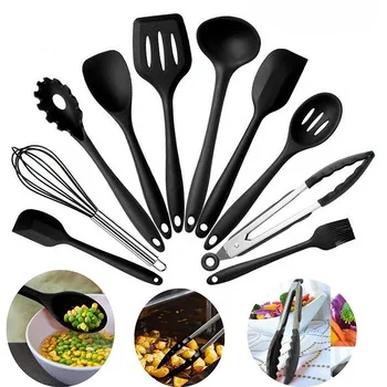 2019 Top Seller Silicone Kitchen Utensil Set 10 Piece heat Resistant Non-Stick Baking Tool Cookware Accessory