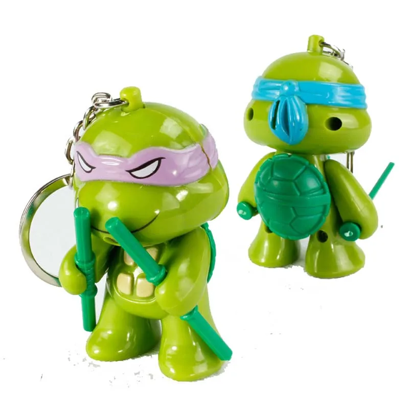 TMNT teenage mutant ninja turtles LED luminous voice keychain ring set 2016 New TMNT Tee figurine