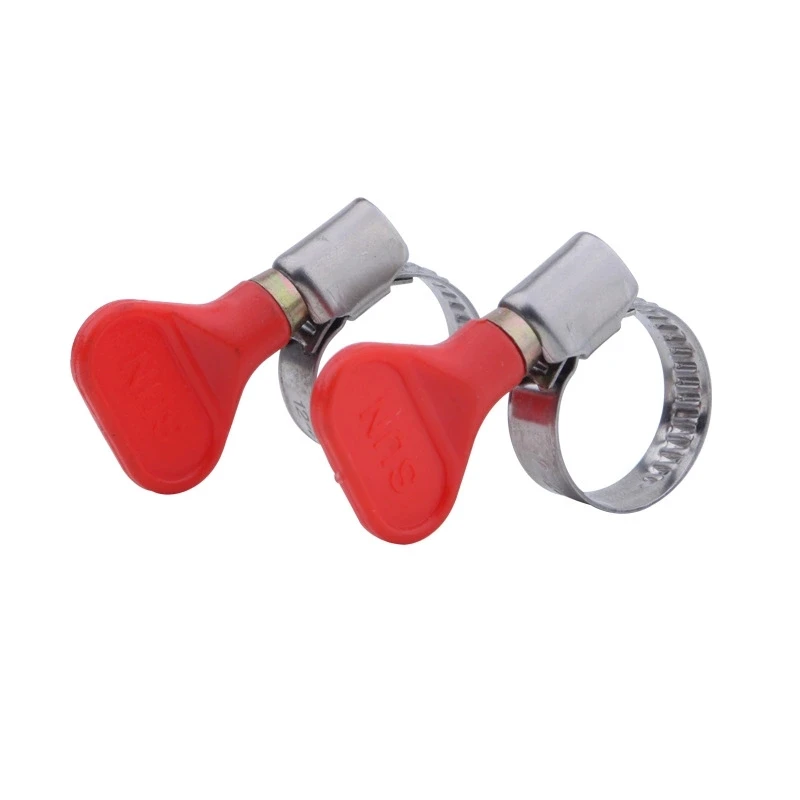 9mm Bandwidth Red Or Bule Plastic Hand Tighten Hose Clamp Buy Hose