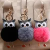 Rabbit Fur Ball Key Chain Pompom Key Chain POM POM Key Rings Owl Keychain