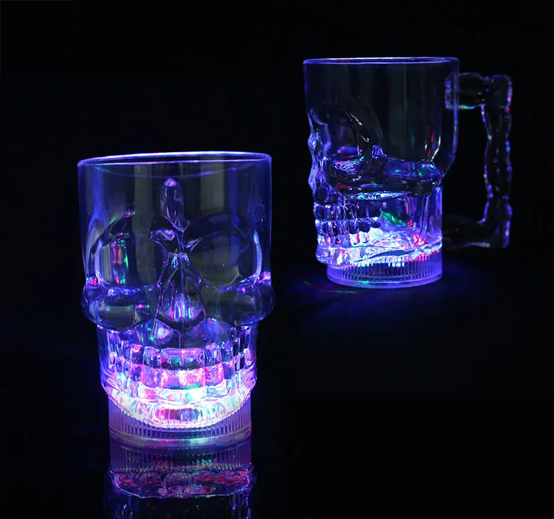 2018 New Products Glow In The Dark Party Cups Plastic Party Skull Beer