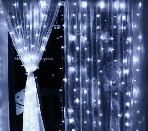 black curtain fairy lights