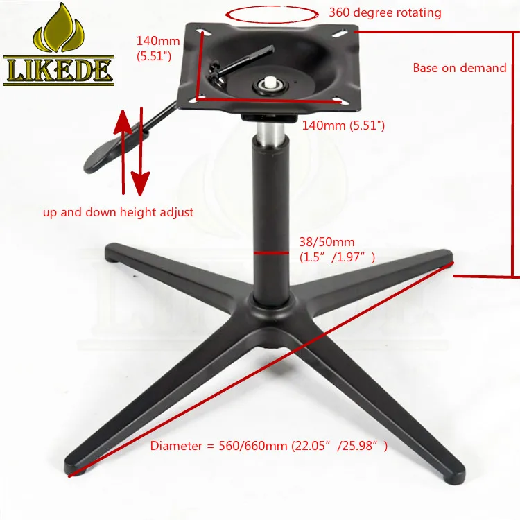 Hot Sale High Quality Aluminum Lounge Chair Base Black Metal Sofa Legs With Powder Coating Finish