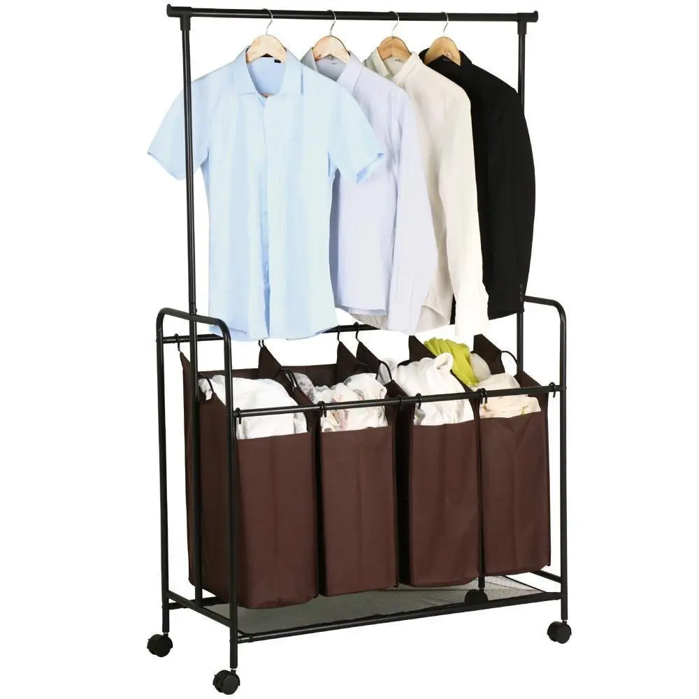 2019 Best Selling Folding Steel Wheeled Laundry Cart,Laundry Trolley