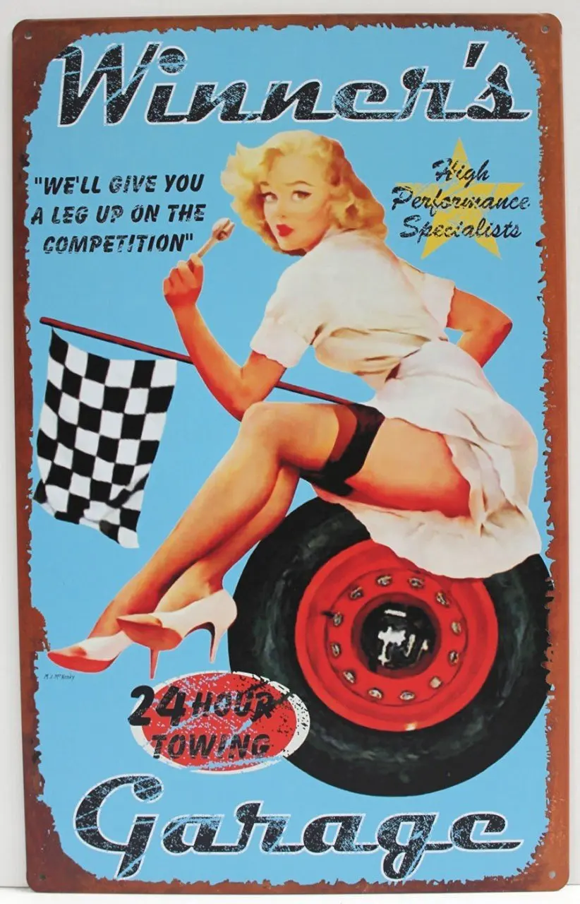 Buy Motorhead Garage Since 1939 Pin Up Girl Garage Sign In Cheap Price