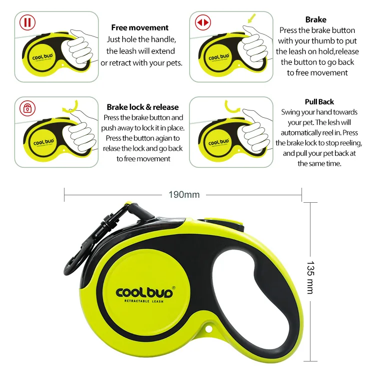 cool bud retractable dog leash