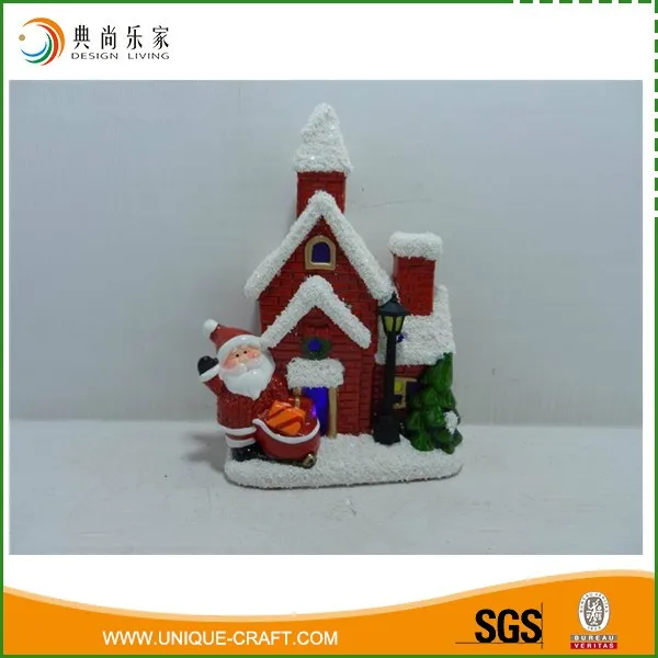 Ceramic funny christmas village house with LED