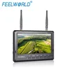 Built in battery 7" fpv monitor wireless video transmitter for outdoor operation 32ch 5.8g channel auto scan