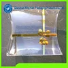 Plastic PET transparent JADE WHITE folding box wine bottle packaging with glitter