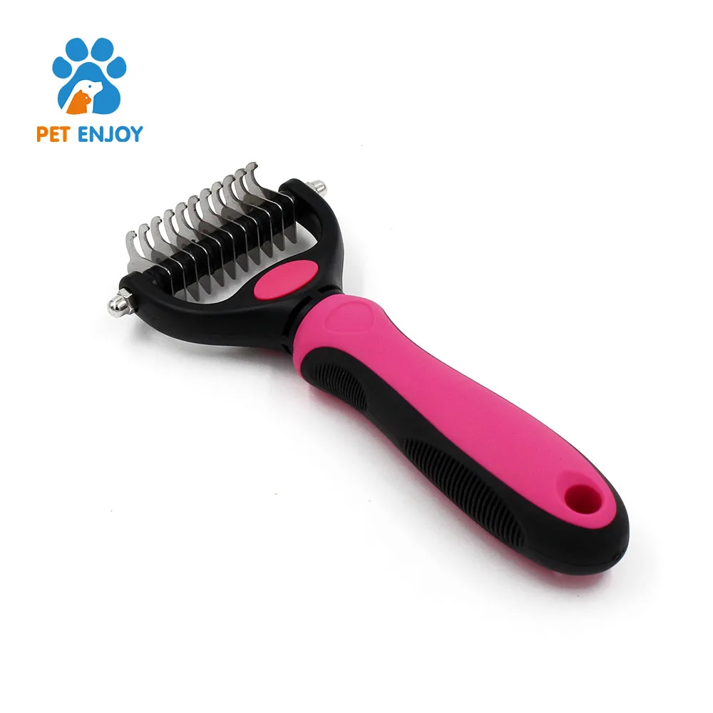 Hot New Productsdeshedding Rubber Dog Grooming Brush Set Short Hair