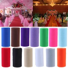 25Yards/Lot 6inch Colorful Tissue Tulle Paper Wedding Decoration Roll Spool Craft Birthday Holiday Decor Free Shipping