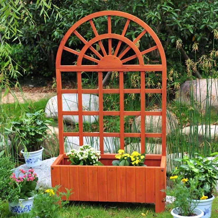 Creations Wisteria Wood Planter Box Lattice Panel Trellis