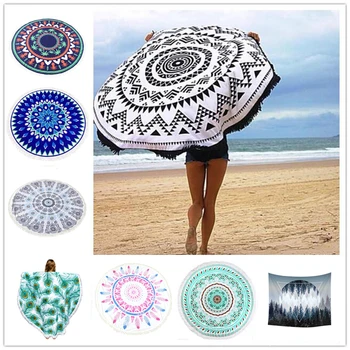 2018 En Gros En Vrac Grand Personnalisé Imprimé Glands Mandala Rond Serviette De Plage Buy Serviette De Plage Mandalaserviettes De Plageserviettes