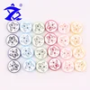 Newest design multi color butterfly pattern round sewing resin button