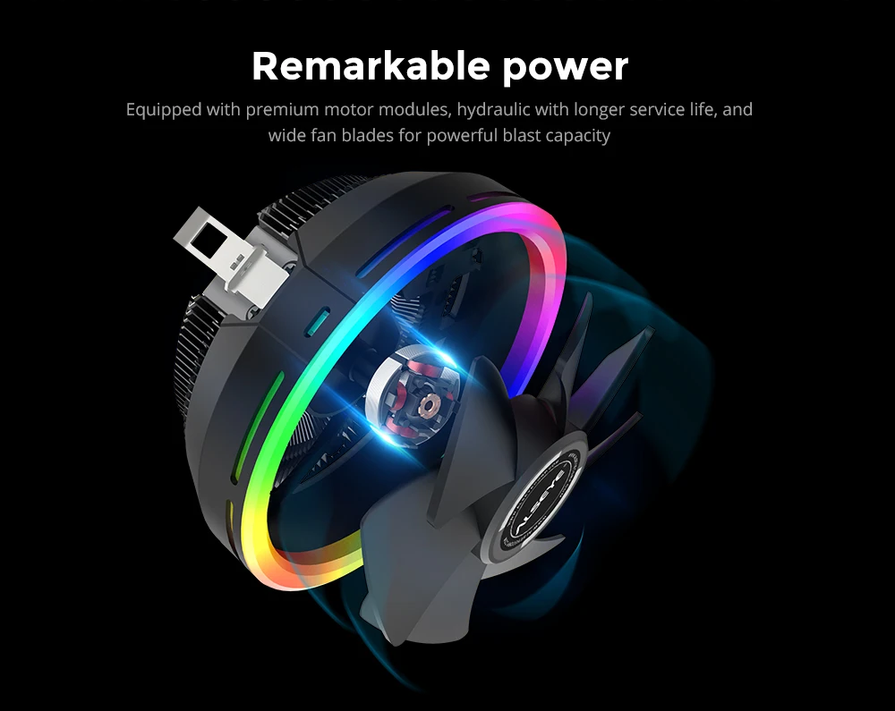 Alseye H120z 120mm Rgb Fan Cpu Cooler With Universal Hear Sink For