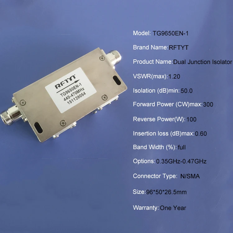 RF Dual Junction Coaxial Isolator