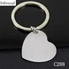 Cheap Wholesale Engravable 316L Stainless Steel 27mm*28mm thin Heart Stainless steel keychain