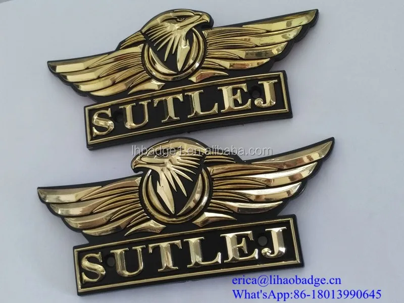 Plating Gold Auto Emblem,Motor Fuel Tank Emblem,Plastic Abs Car Badge