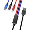 2019 New Design High Quality 3 in 1 USB Charging Data Sync Colour triad Cable for Car and Mobile Phone