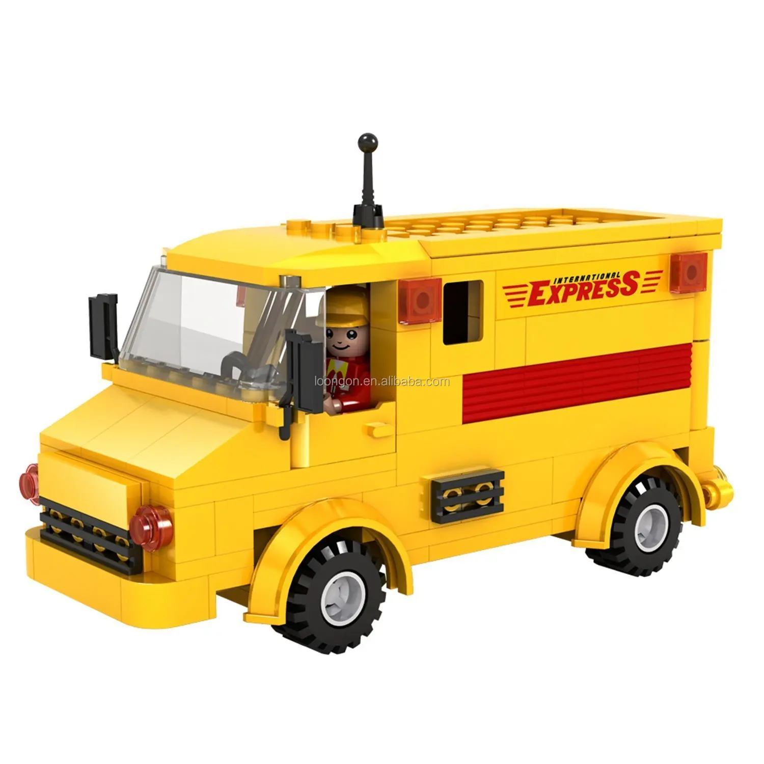 Cogo Cute Postal Mail Trucks Delivery Service Car Vehicle Building