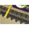 Guangzhou Factory price black flower design polyester material lace trim by roll for garment