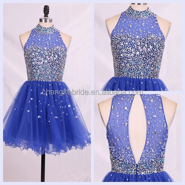 short prom dresses blue