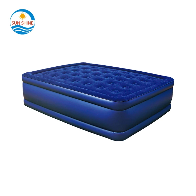 Inflatable Flocked Queen Size Outdoor Camping Pvc Portable Air bed Mattress For Sleeping