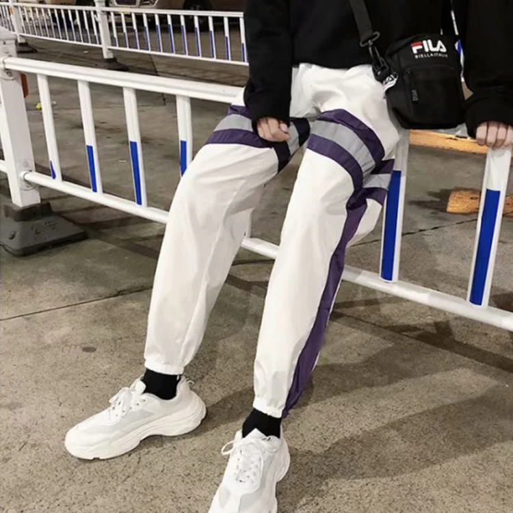 reflective hip hop pants