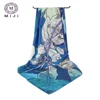 Digital printing Hangzhou China 100% silk square twill scarf