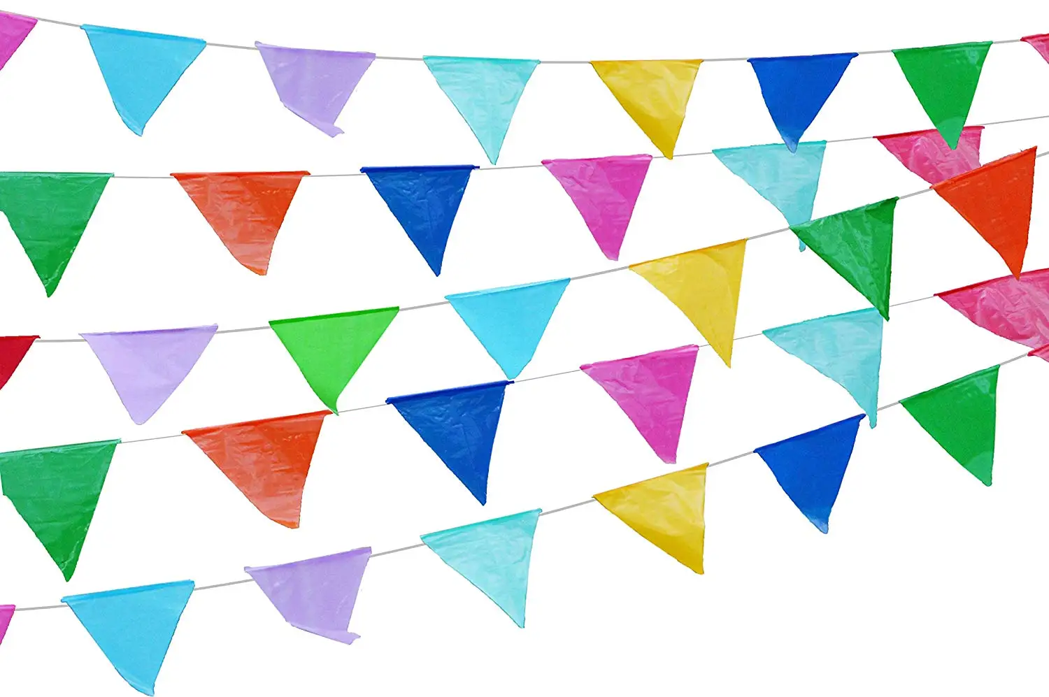 200 Pcs Nylon Fabric Pennant Flags for Grand Opening,Party Festivals Decorations 1 TSMD 250 Ft Multicolor Pennant Banners String Flag Banner