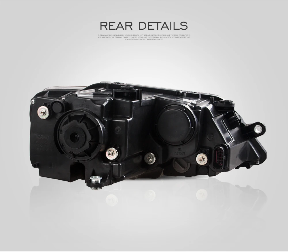 VLAND Manufacturer For Jetta Mk6 Headlight 2011 2012 2013 2014 With Demon Eye For JETTA LED Head Lamp With moving Signal