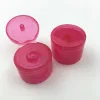 Hot sale transparent pink flip top 22mm smooth closure plastic screw flip top cap for bottoles usage