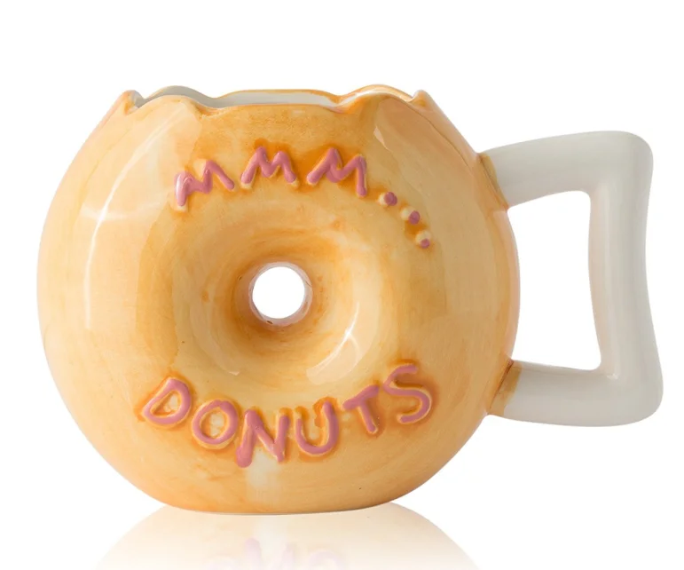 Scd 5 Cm041 Ceramic Donut Mug Delicious Pink Glaze Doughnut With