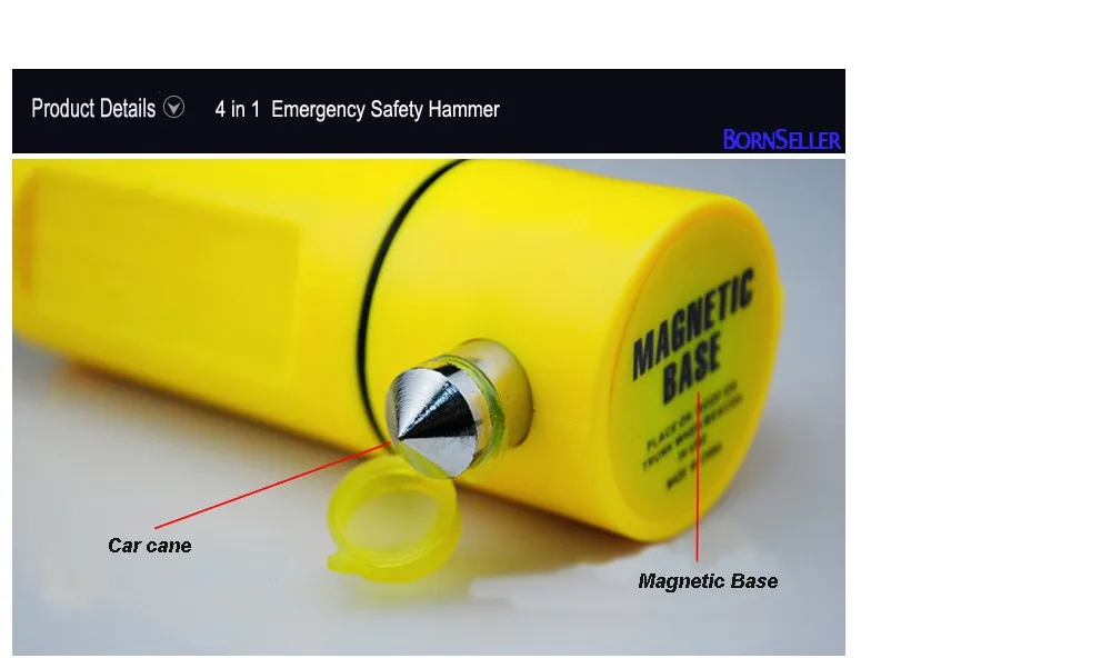 4-in-1 LED Flashlight Torch Belt Cutter  car safety emergency hammer