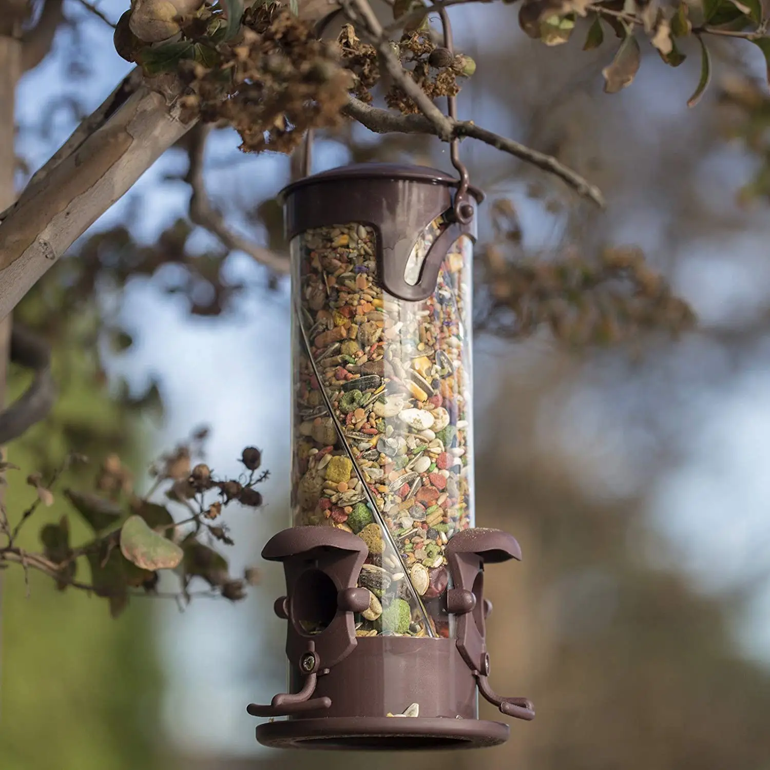 Urijk No Mess Bird Feeder Free Install Tidy Seed Parrot Food