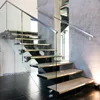 simple design frameless glass chrome handrails / aluminum railings for stairs