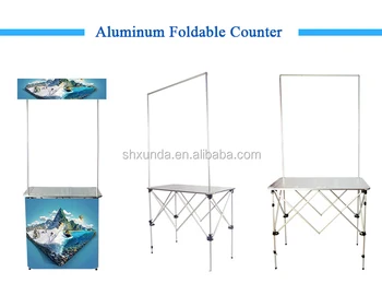 Aluminum Promotion Counter Foldable Easy Install Table Outdoor
