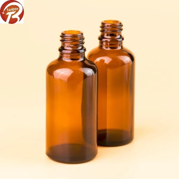 Din18 50ml Amber Glass Bottle Container 50ml Amber Essential Oil Glass